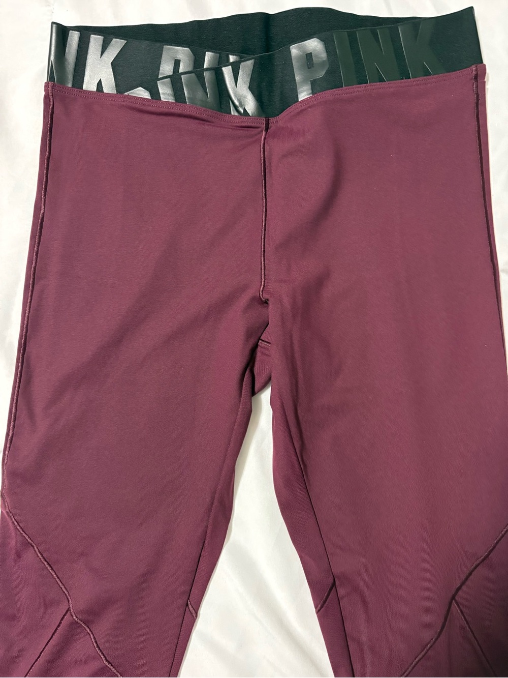PINK Victoria's Secret Maroon Active Leggings with Branded Waistband